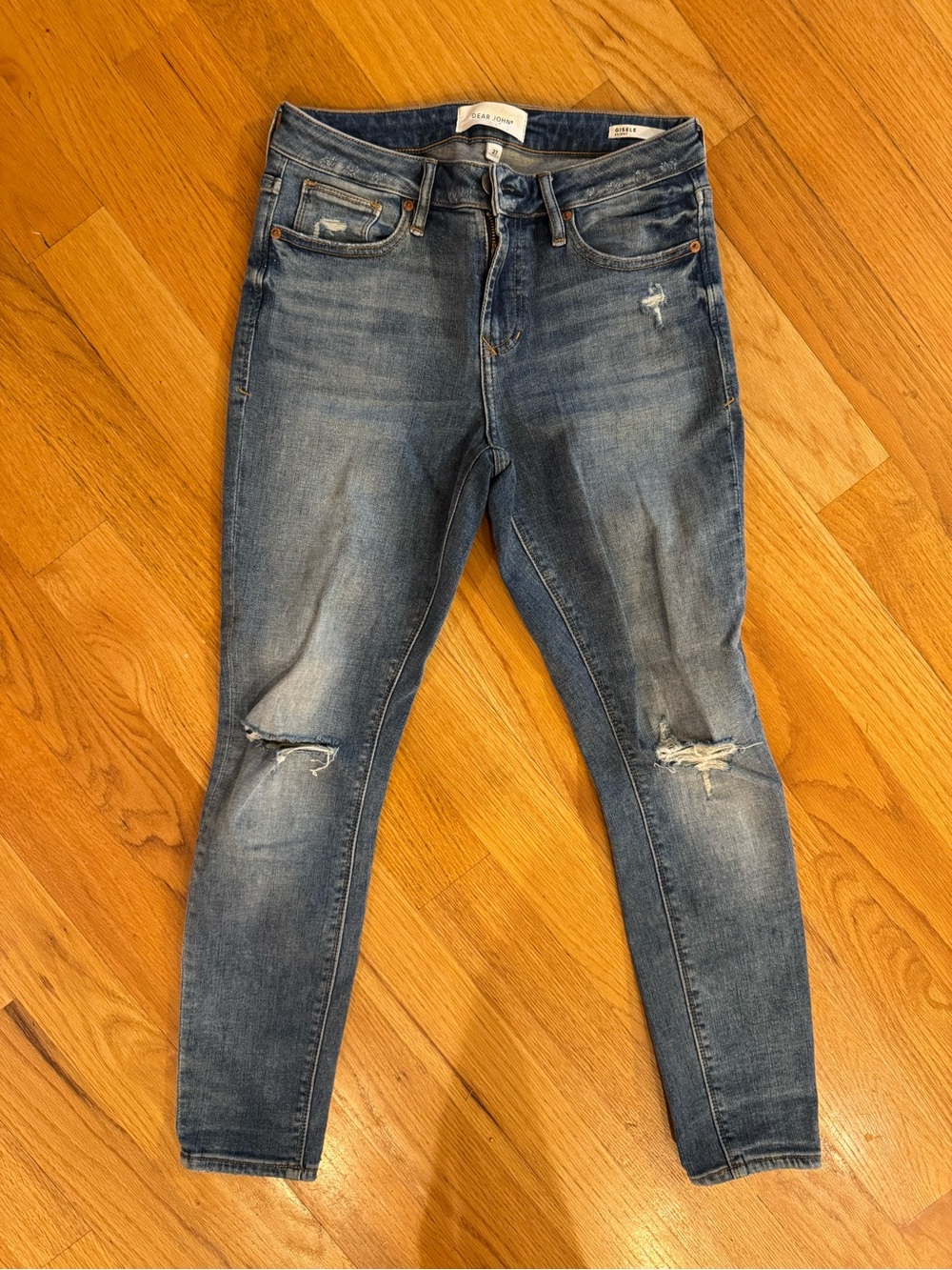 Dear John Medium Blue Distressed Skinny Jeans